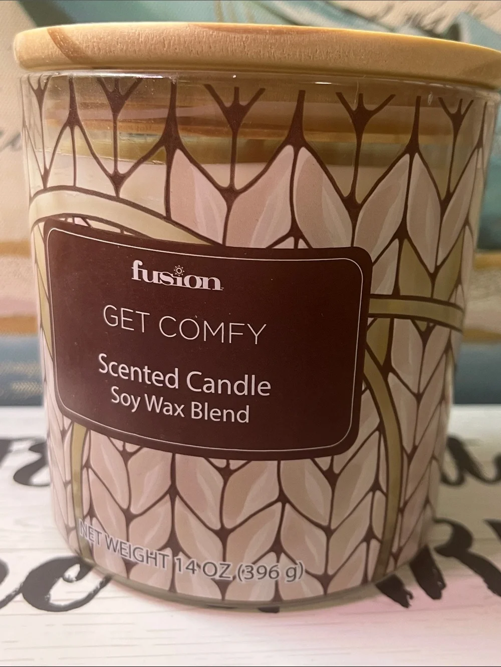 Fusion 'Get Comfy' Scented Soy Wax Candle - Beige & Brown